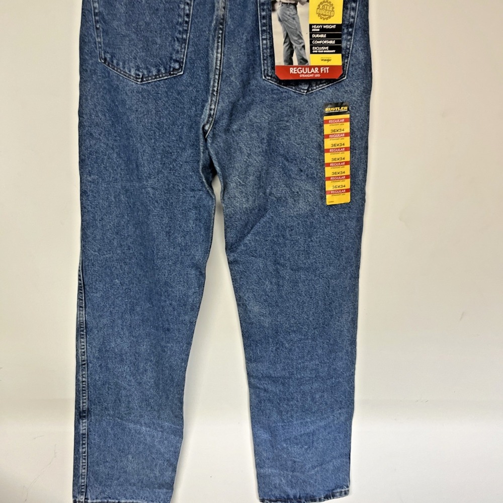 Rustler Jeans Men 36x34 NWT Regular Fit Straight Leg Heavyweight Denim - Picture 9 of 10